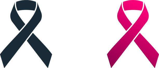 乳腺癌丝带图标标识模板设计图片下载