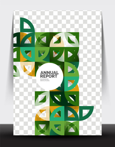 商业传单年度报告圆形和三角形图片下载