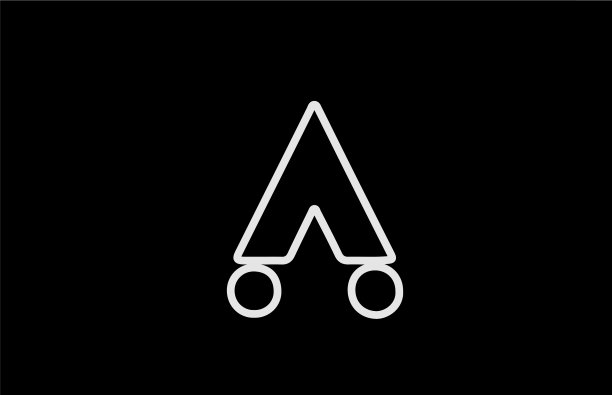 一个字母标志图标与线黑白色图片下载