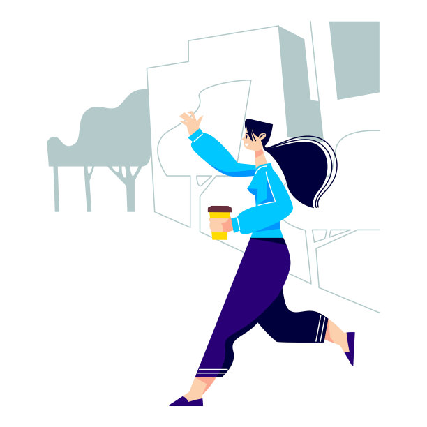 年轻的女性上班时喝咖啡图片下载