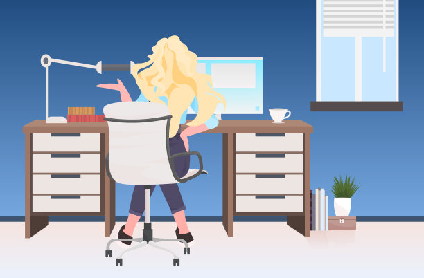 后视镜女商人坐在工作场所图片下载