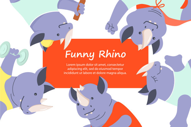 不同的有趣的犀牛图片下载