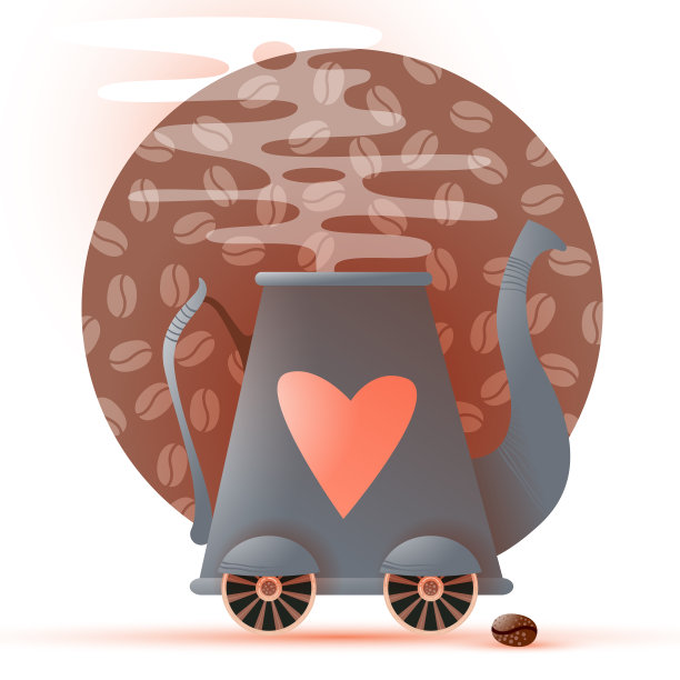 心形咖啡壶图片下载