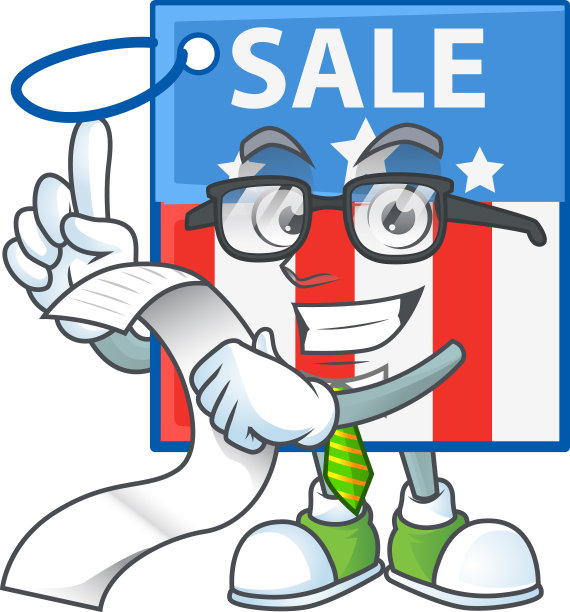 滑稽的脸字符美国价格标签持有菜单图片下载