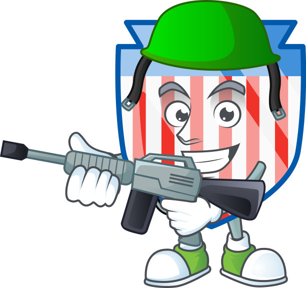 美国军服上的条纹盾吉祥物设计图片下载