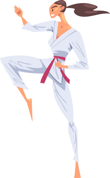 女孩空手道踢女空手道战士图片下载