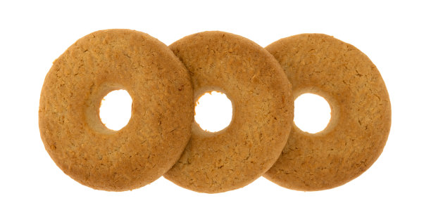 白色背景上的硬椰子饼干图片下载