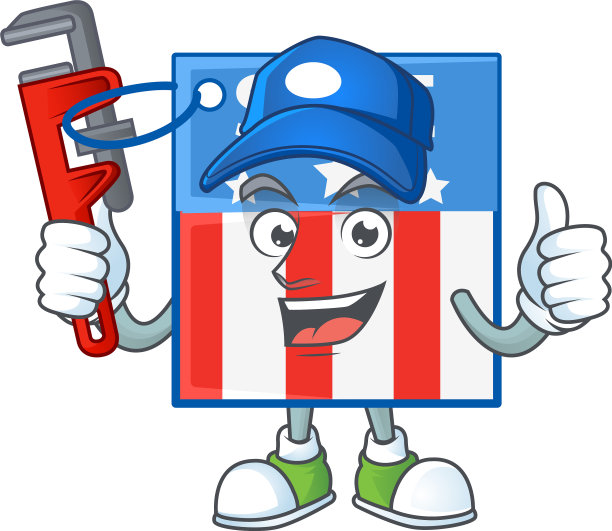 吉祥物图片上的笑脸水管工美国价格标签图片下载
