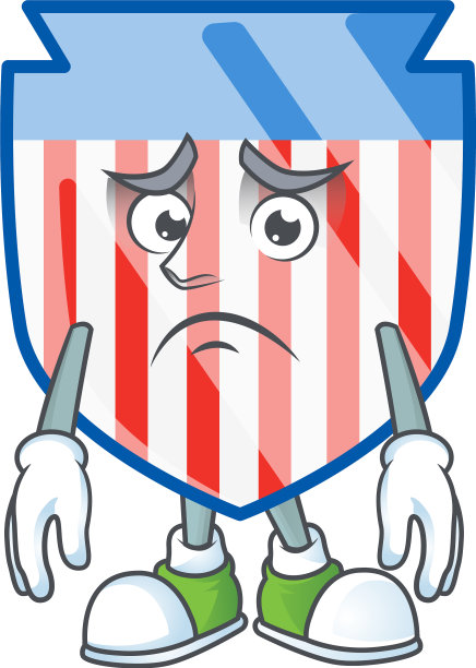 卡通一个美国条纹盾牌有一个害怕的脸图片下载