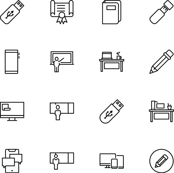 在线教育图标集图片下载