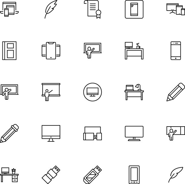 在线教育图标集图片下载