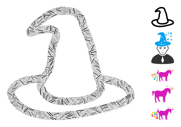 Dash拼贴魔术帽图标图片下载