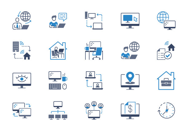 在家工作平面图标图片下载