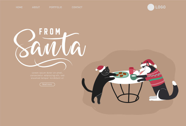 登陆页模板或卡片与圣诞家图片下载