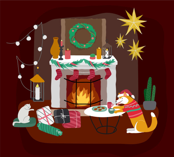 圣诞家居装饰用宠物斯堪的纳维亚图片下载