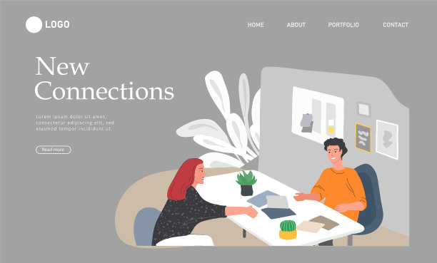 商务登陆页面模板与办公室工作人员图片下载