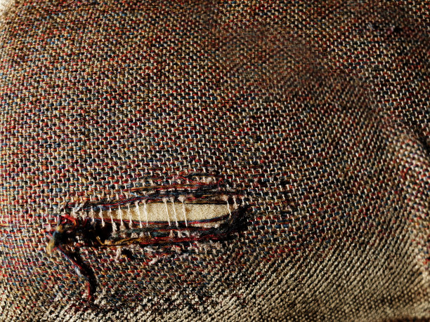 坐垫上的破布露出了丝线图片下载