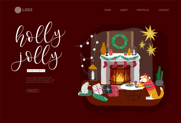 登陆页模板或卡片与圣诞家图片下载