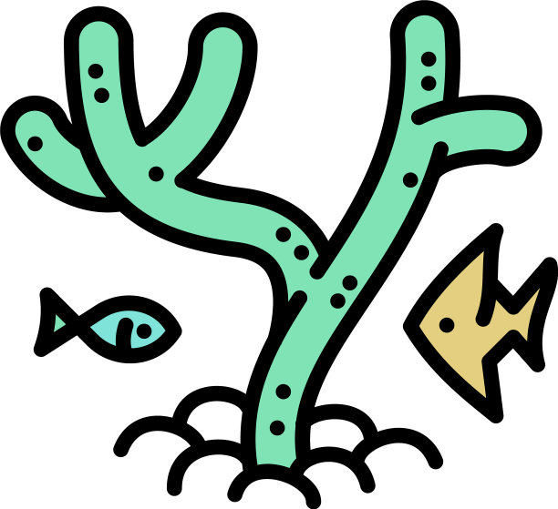 浮潜珊瑚图标轮廓风格图片下载