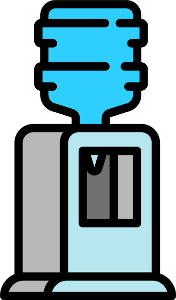办公室水冷却器图标轮廓风格图片下载