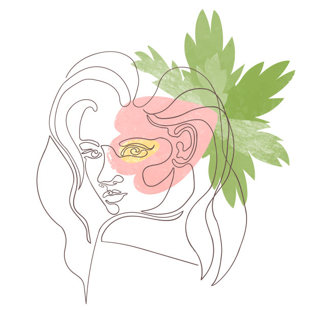 轮廓女人脸上的花图片下载