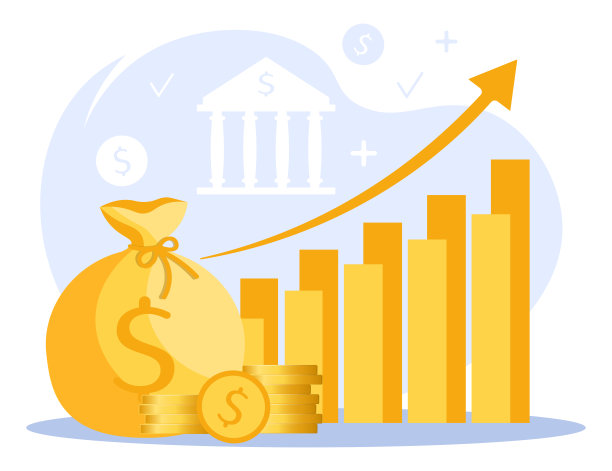 包里装着钱、金币、图案。银行、预算、金融、储蓄理念。图片下载