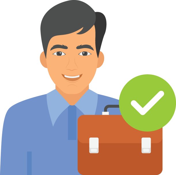 定期或定期员工矢量颜色图标设计，永久员工概念，人力资源管理符号在白色背景，商业性格股票插图图片下载