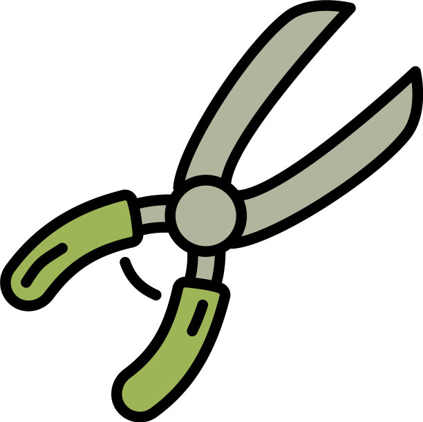 园艺灌木剪刀的图标轮廓风格图片下载