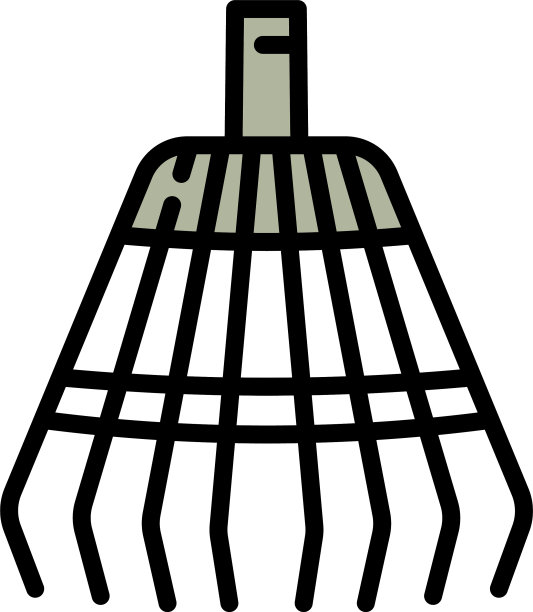 园艺叶耙图标轮廓风格图片下载