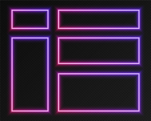霓虹渐变矩形帧集集合图片下载