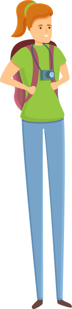 家庭假日可爱的女孩图标卡通风格图片下载