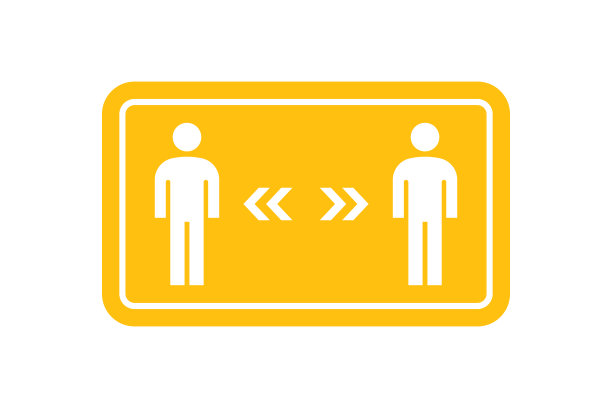 社交距离图标概念。保持距离。避免去人多的地方Coronovirus流行的保护。矢量图图片下载