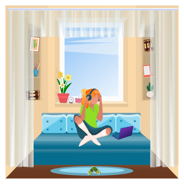 网上。居家办公上班族,自由职业者。图片下载