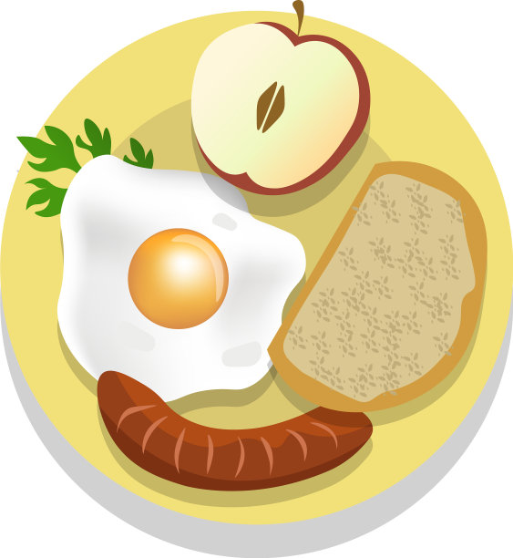早餐搭配苹果煎蛋图片下载