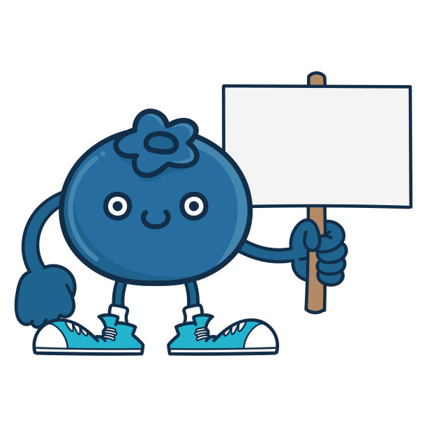 可爱的微笑蓝莓水果与运动鞋图片下载