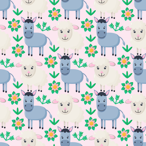 农场动物无缝模式图片下载