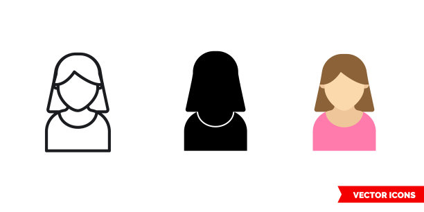 帐号图标3种颜色黑白图片下载