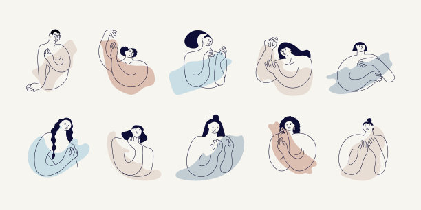 美女摆姿势。身体正面说明不同的身体类型图片下载