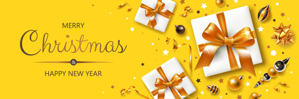 带有圣诞标志和文字的横横幅图片下载