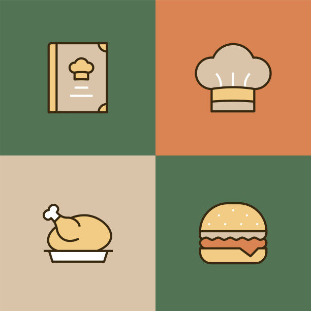 餐厅多色图标图片下载