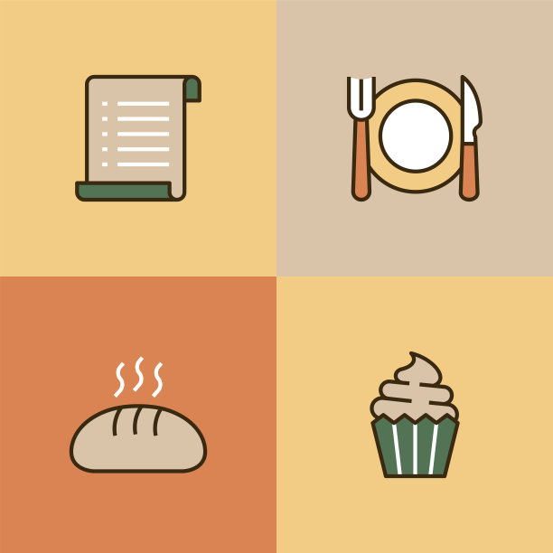 餐厅多色图标图片下载