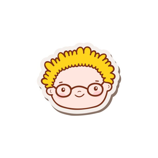 涂鸦孩子的脸图标，贴图矢量插图。图片下载