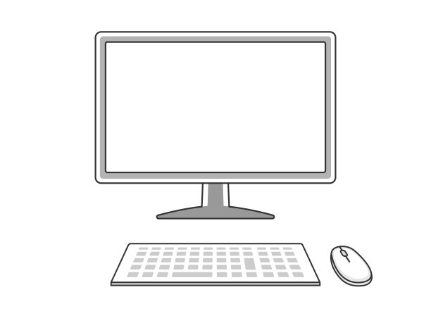 台式电脑的插图。图片下载