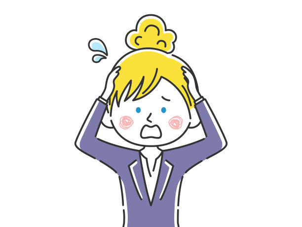 一个白人女商人抱着头。图片下载