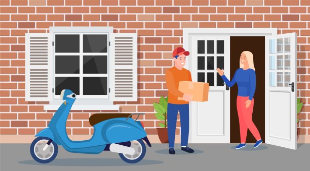 一个人留下了装着货物的纸箱图片下载