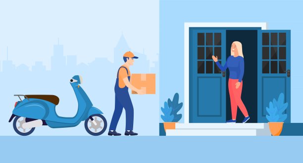 男人把纸板箱放在货物里图片下载