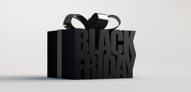 模仿礼品盒的黑色星期五字母。3 d演示。横幅。背景。3 d演示。图片下载