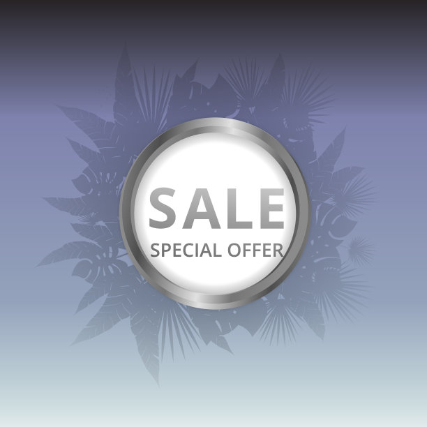 销售旗帜与热带棕榈叶时尚图片下载