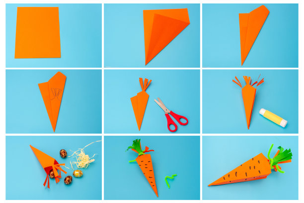 复活节胡萝卜糖果盒，教程，说明书图片下载