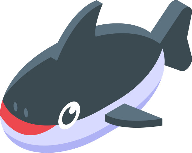 海豚浴玩具图标等距风格图片下载